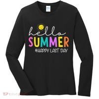 Happy Last Day Of School Teacher Student Hello Summer Gifts Women's Long Sleeve Shirt thumb 0