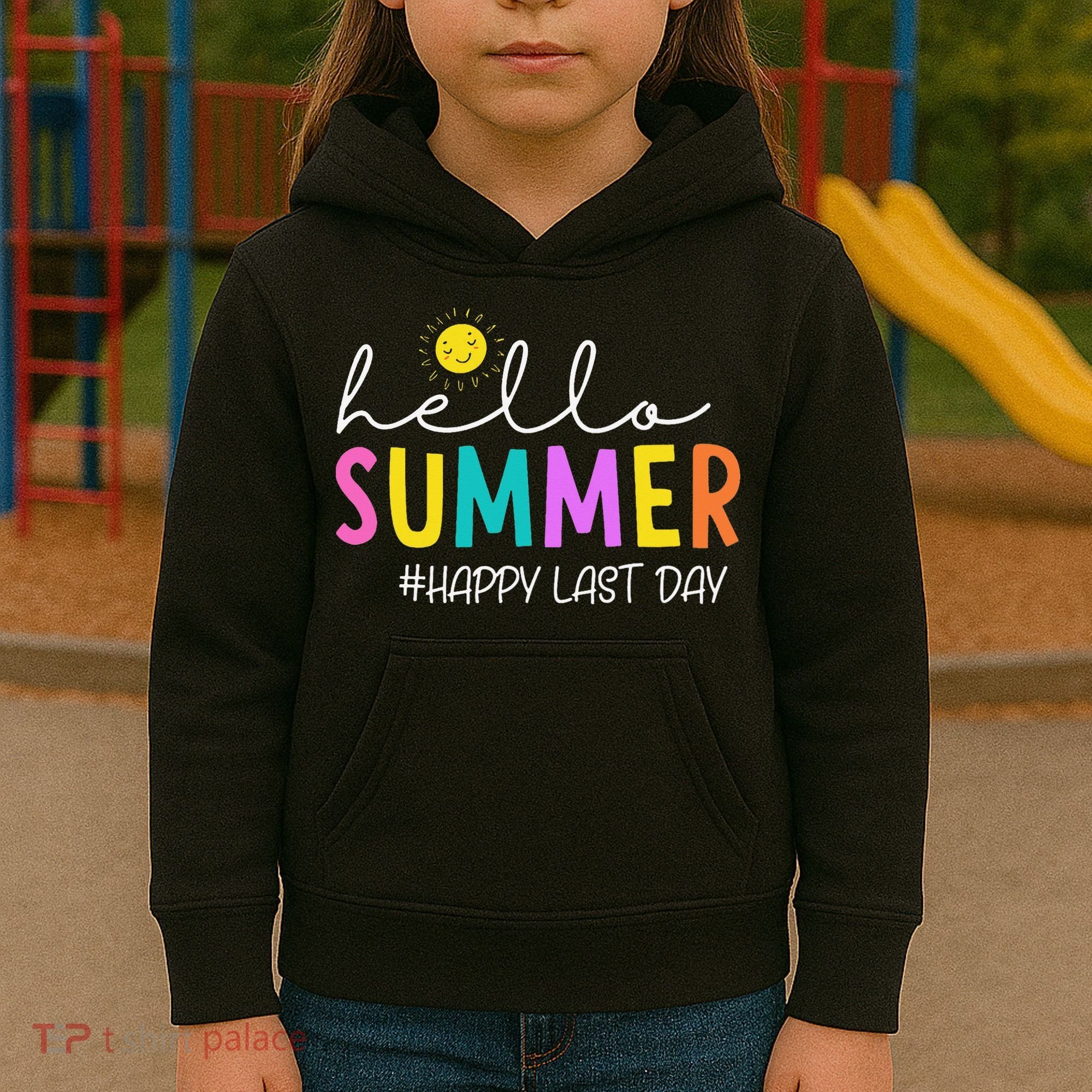 Happy Last Day Of School Teacher Student Hello Summer Gifts Kids Hoodie