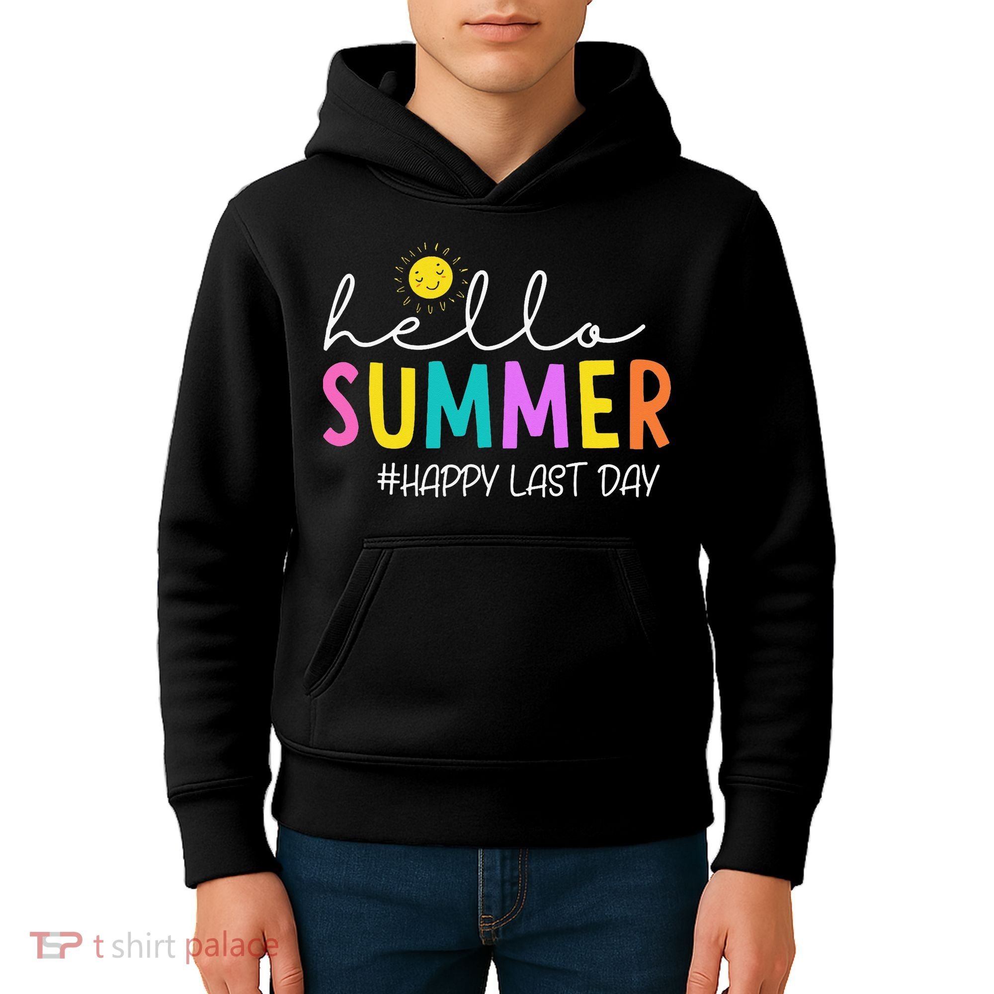 Happy Last Day Of School Teacher Student Hello Summer Gifts Kids Hoodie