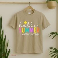 Happy Last Day Of School Teacher Student Hello Summer Gifts T-Shirt thumb 2