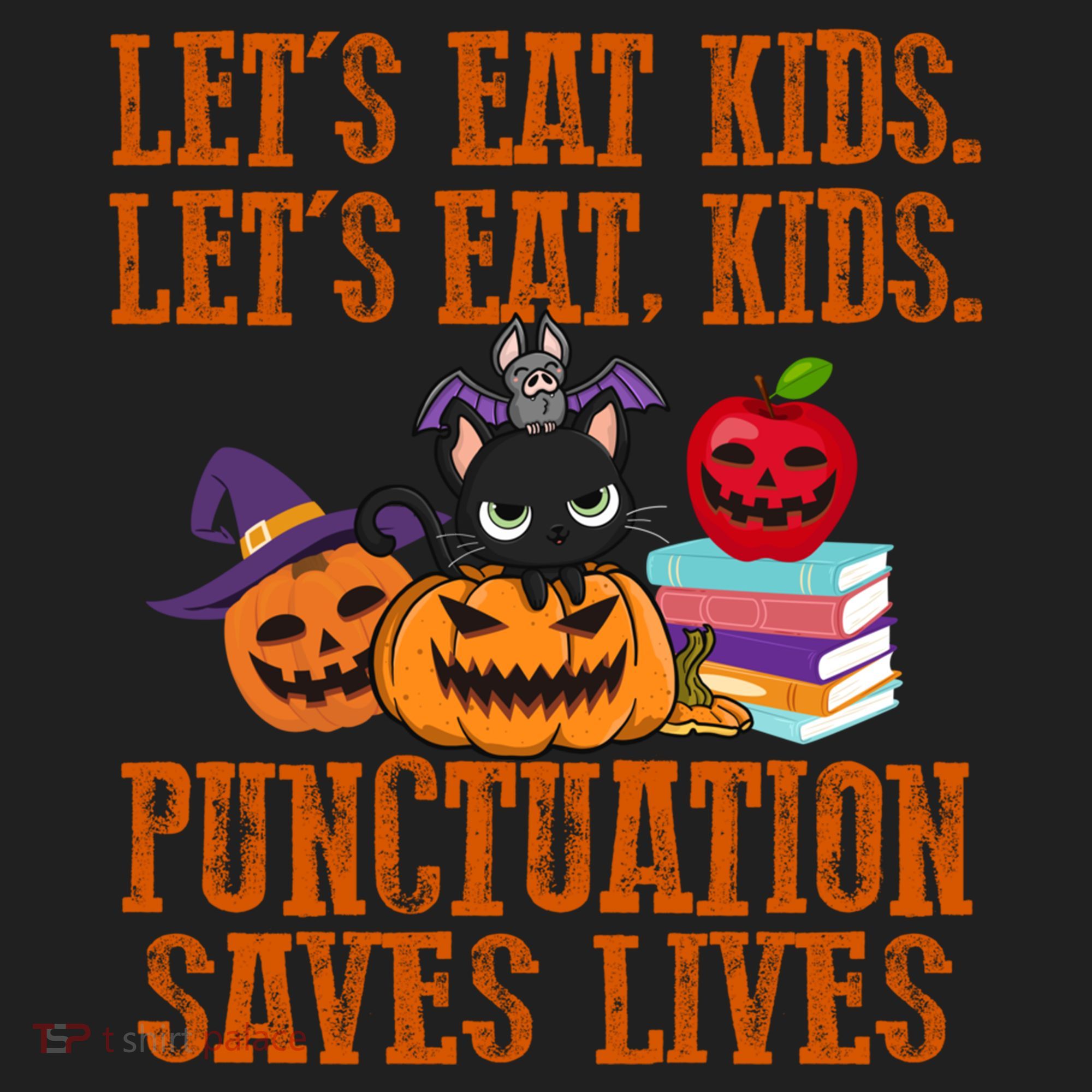 Halloween Let's Eat Kids Punctuation Saves Lives Funny Great Gift Beanie
