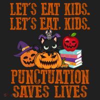 Halloween Let's Eat Kids Punctuation Saves Lives Funny Great Gift Hat thumb 2
