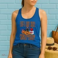 Halloween Let's Eat Kids Punctuation Saves Lives Funny Great Gift Women's Tank Top thumb 2