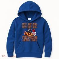 Halloween Let's Eat Kids Punctuation Saves Lives Funny Great Gift Kids Hoodie thumb 0