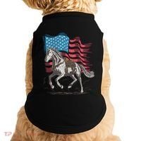 Horse Lover Equestrian American Flag Doggie Tank thumb 0