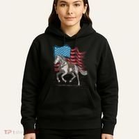 Horse Lover Equestrian American Flag Hoodie thumb 5