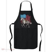 Horse Lover Equestrian American Flag Apron thumb 0