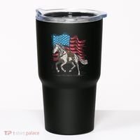 Horse Lover Equestrian American Flag Tumbler thumb 0