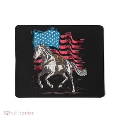 Horse Lover Equestrian American Flag Mousepad