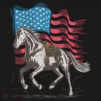 Horse Lover Equestrian American Flag Mousepad thumb 1
