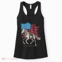 Horse Lover Equestrian American Flag Women's Tank Top thumb 0