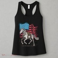 Horse Lover Equestrian American Flag Women's Tank Top thumb 3
