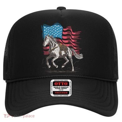Horse Lover Equestrian American Flag Hat