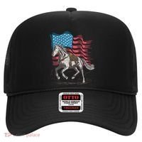 Horse Lover Equestrian American Flag Hat thumb 0