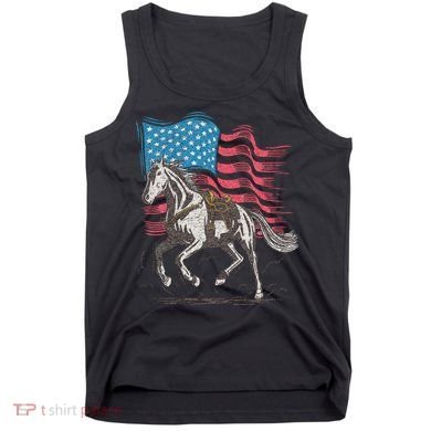 Horse Lover Equestrian American Flag Tank Top