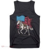Horse Lover Equestrian American Flag Tank Top thumb 0