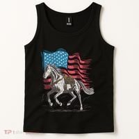 Horse Lover Equestrian American Flag Tank Top thumb 2