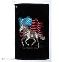 Horse Lover Equestrian American Flag Golf Towel thumb 0