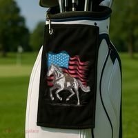 Horse Lover Equestrian American Flag Golf Towel thumb 2
