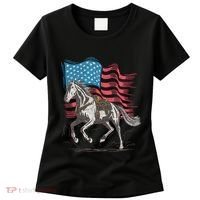 Horse Lover Equestrian American Flag Women's T-Shirt thumb 0