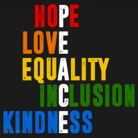 Hope Love Equality Inclusion Kindness Peace Quote Apron thumb 3