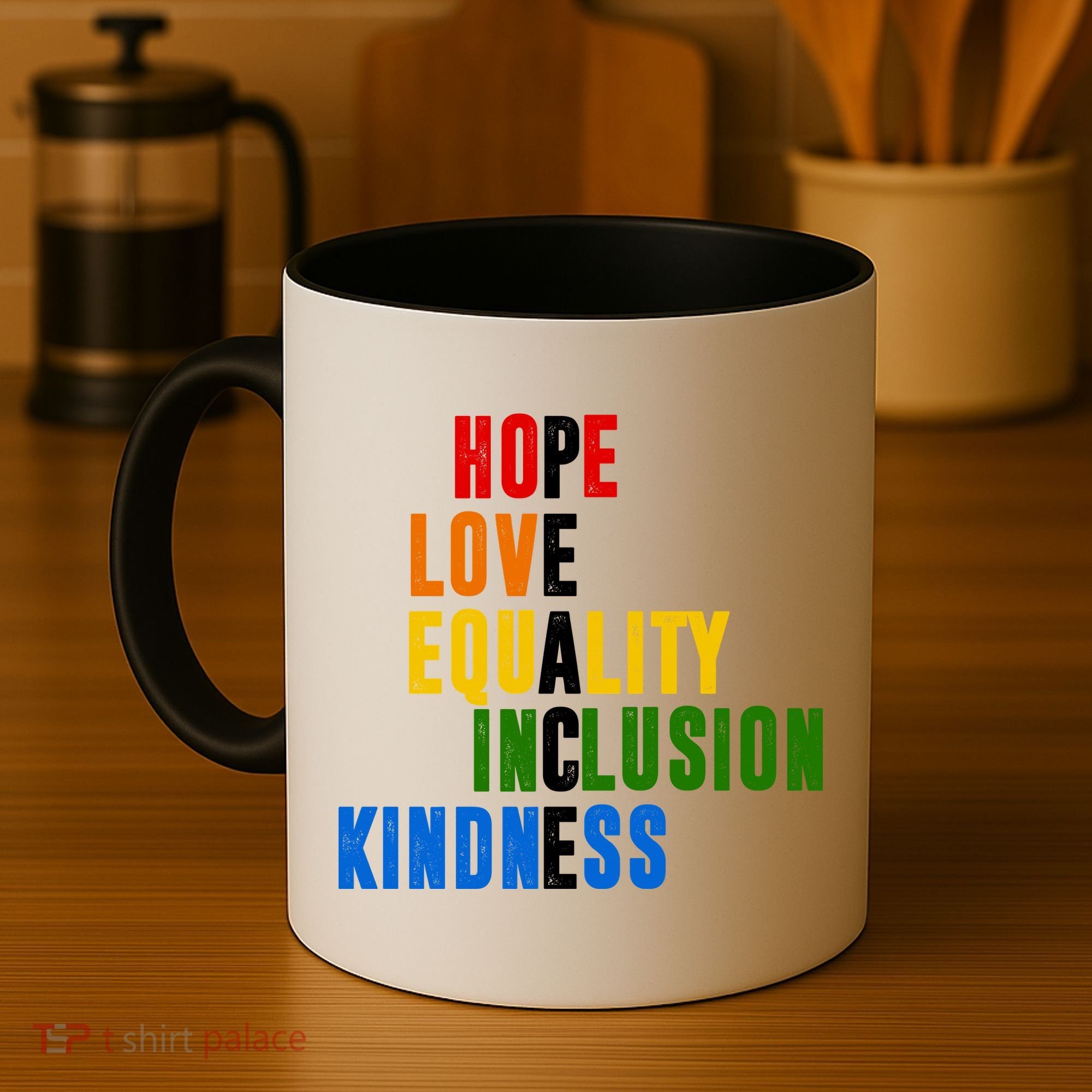 Hope Love Equality Inclusion Kindness Peace Quote Coffee Mug