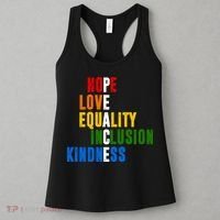 Hope Love Equality Inclusion Kindness Peace Quote Women's Tank Top thumb 3