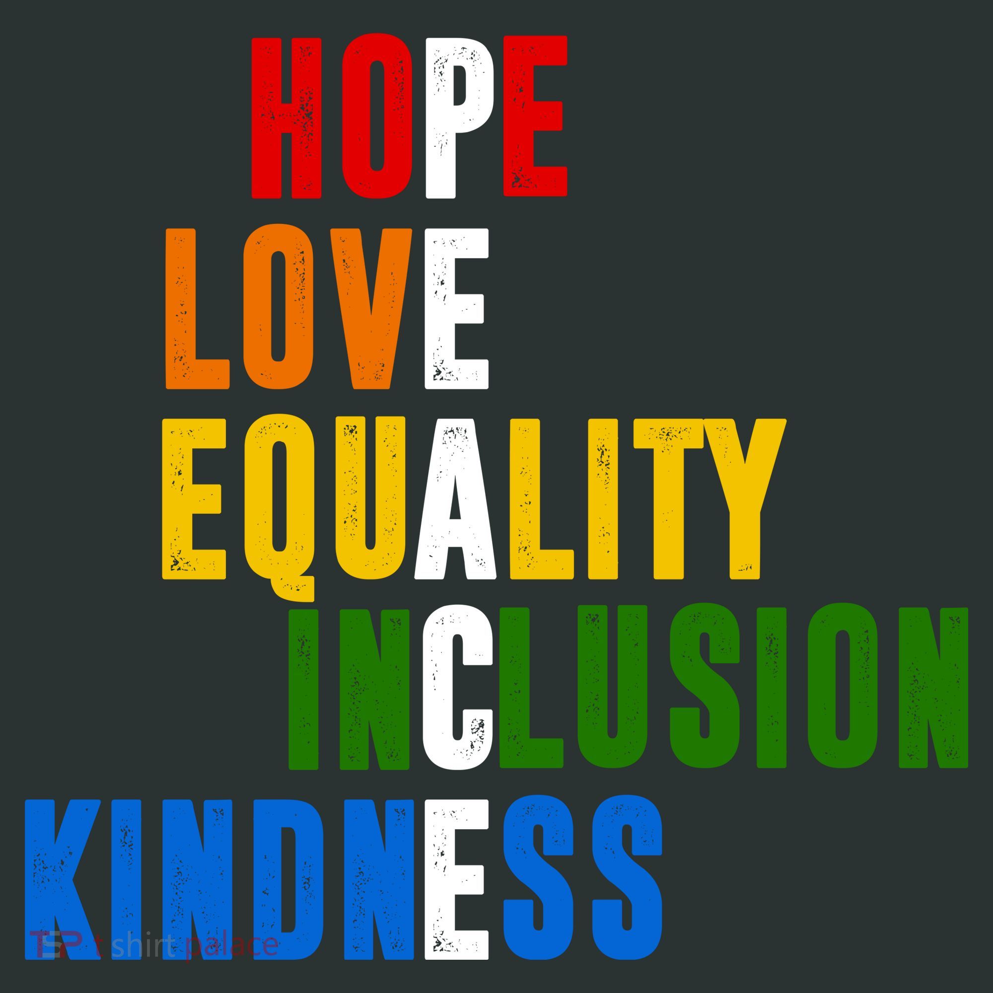 Hope Love Equality Inclusion Kindness Peace Quote Baby Bodysuit