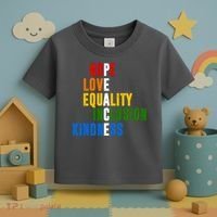 Hope Love Equality Inclusion Kindness Peace Quote Toddler T-Shirt thumb 3