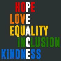Hope Love Equality Inclusion Kindness Peace Quote Kids Long Sleeve Shirt thumb 2