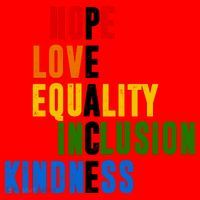 Hope Love Equality Inclusion Kindness Peace Quote Santa Hat thumb 1