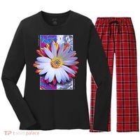 Holographic Lily Flower Women's Long Sleeve Flannel Pajama Set  thumb 0