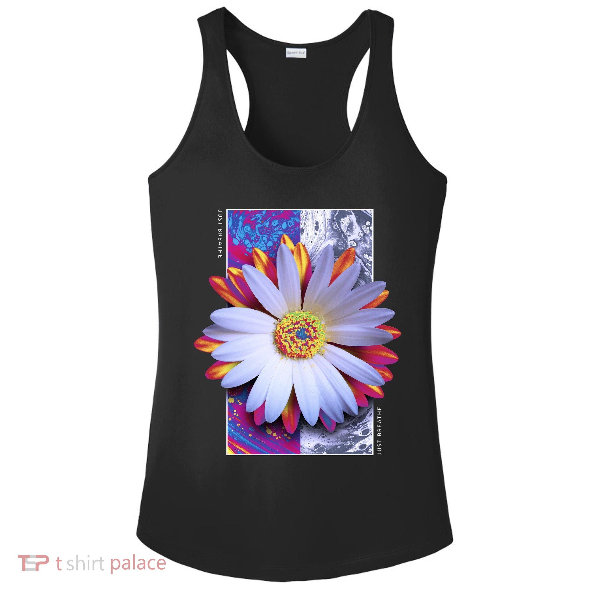 Holographic Lily Flower Ladies PosiCharge Competitor Racerback Tank