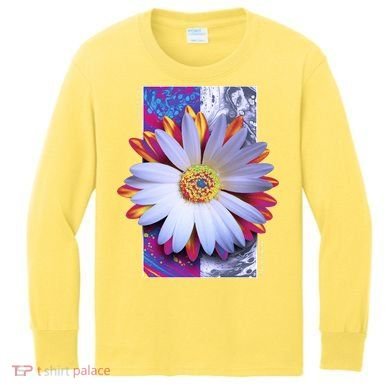 Holographic Lily Flower Kids Long Sleeve Shirt
