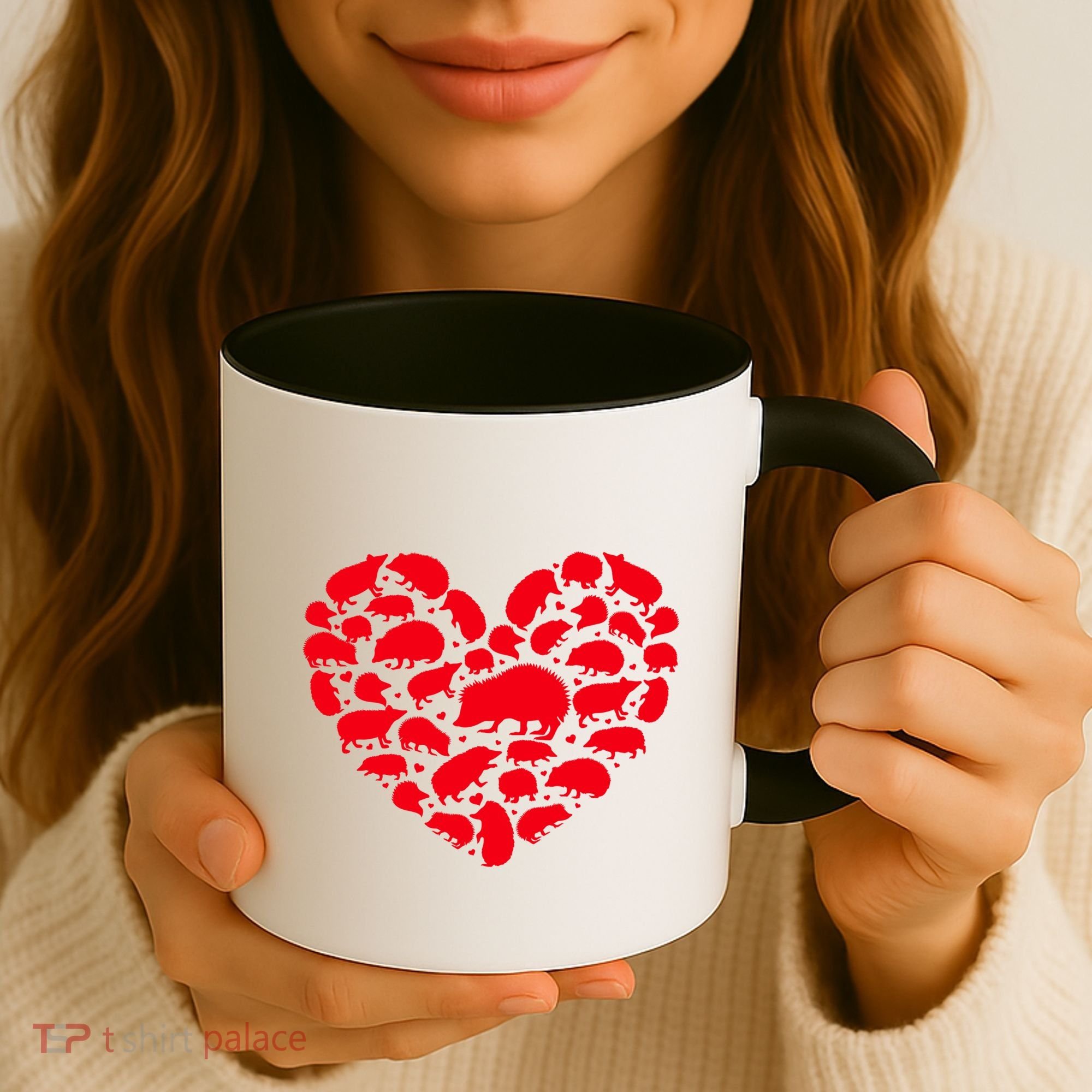 Hedgehog Lover Funny Love Heart Hedgehog Valentine's Day Gift Coffee Mug