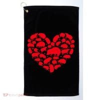 Hedgehog Lover Funny Love Heart Hedgehog Valentine's Day Gift Golf Towel thumb 0