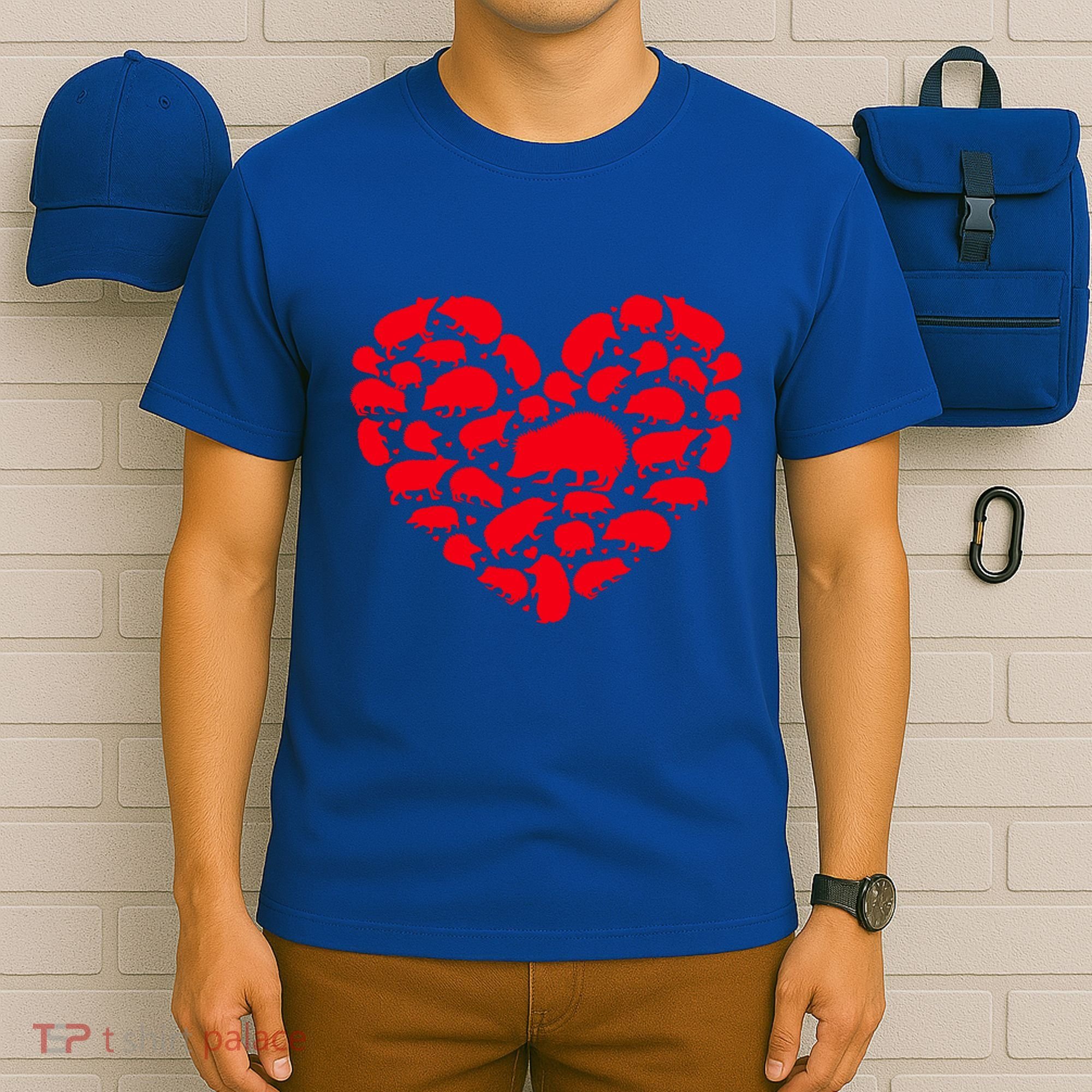 Hedgehog Lover Funny Love Heart Hedgehog Valentine's Day Gift T-Shirt