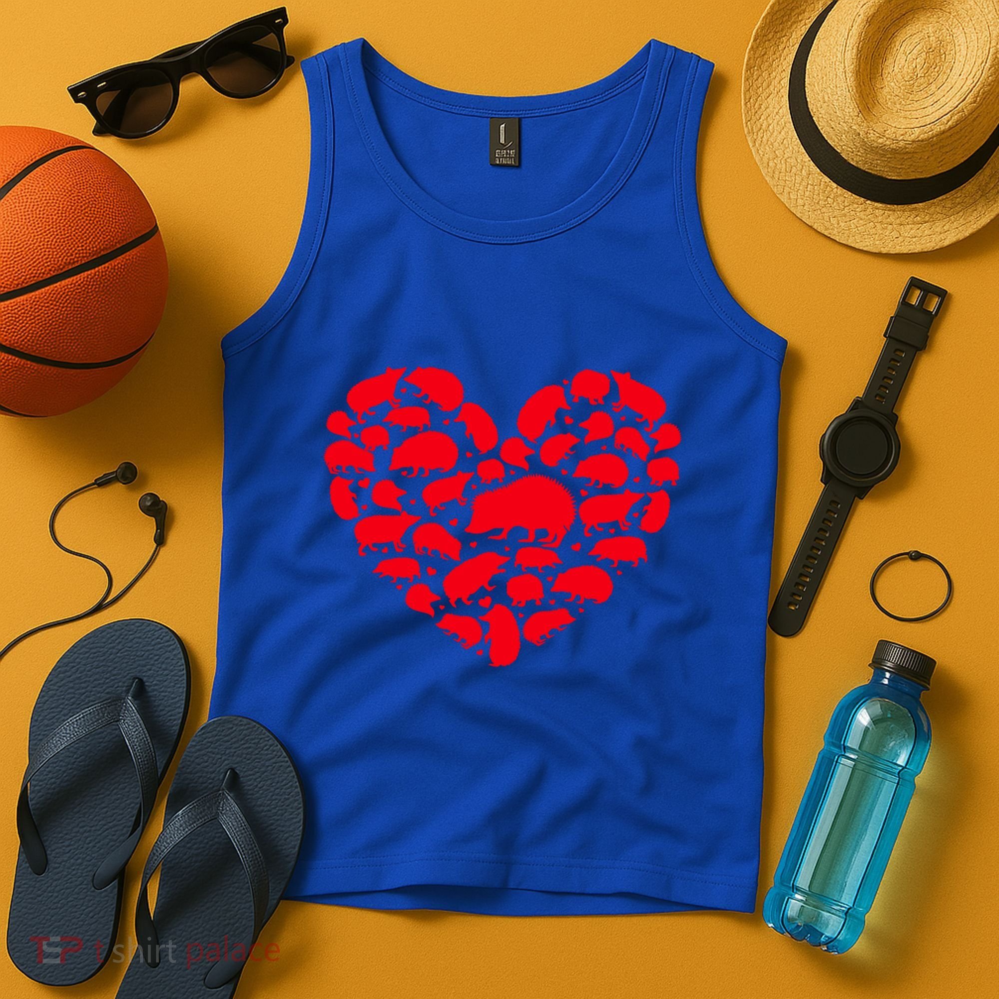 Hedgehog Lover Funny Love Heart Hedgehog Valentine's Day Gift Tank Top