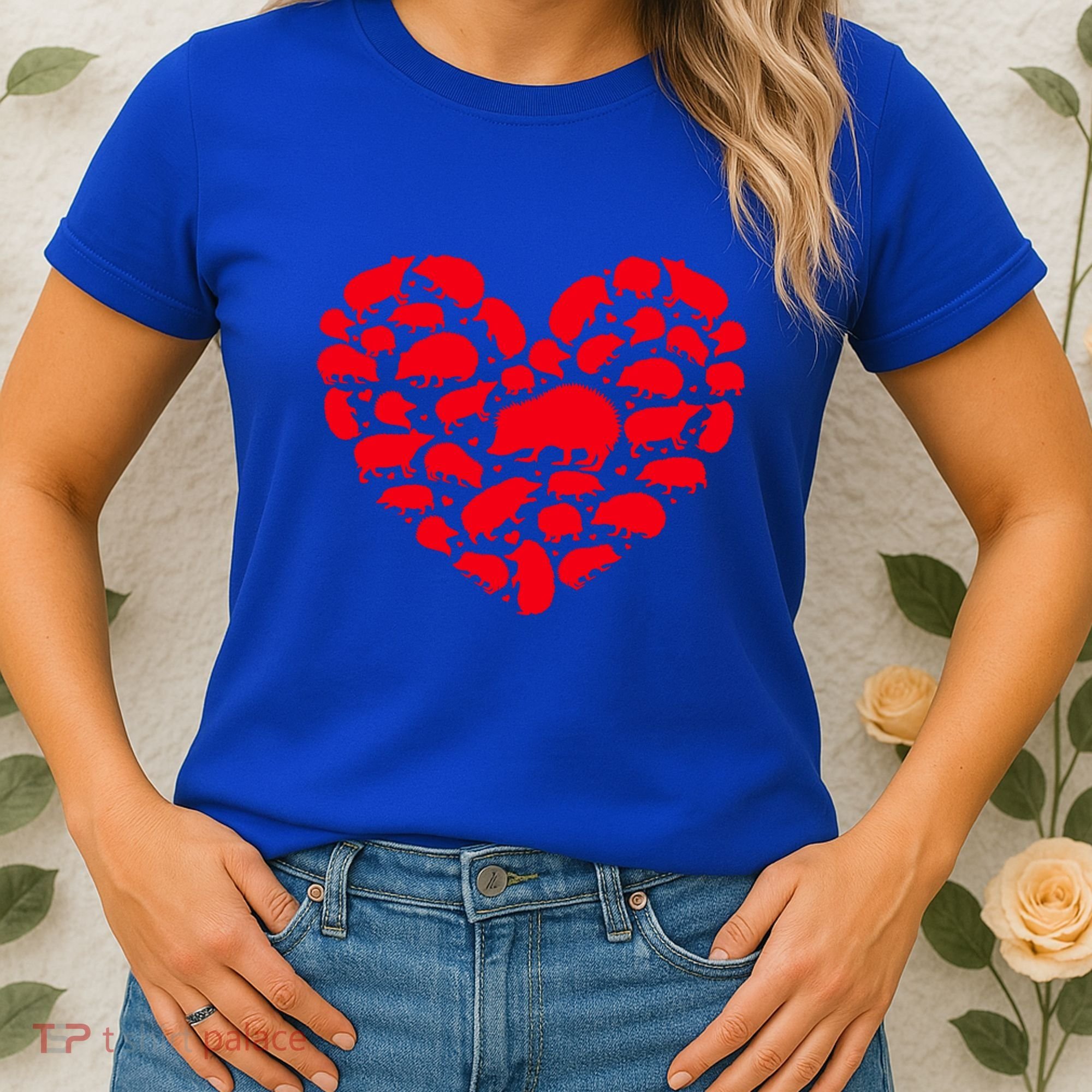Hedgehog Lover Funny Love Heart Hedgehog Valentine's Day Gift Women's T-Shirt