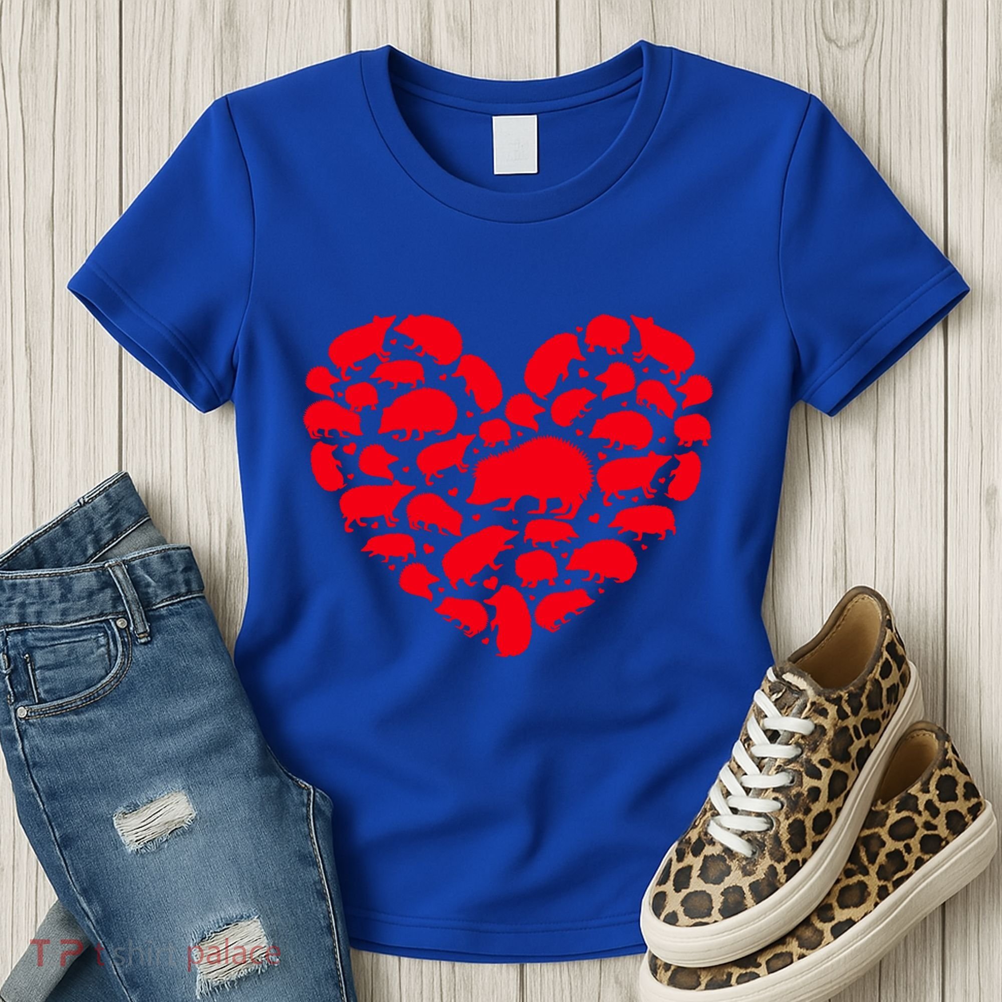 Hedgehog Lover Funny Love Heart Hedgehog Valentine's Day Gift Women's T-Shirt