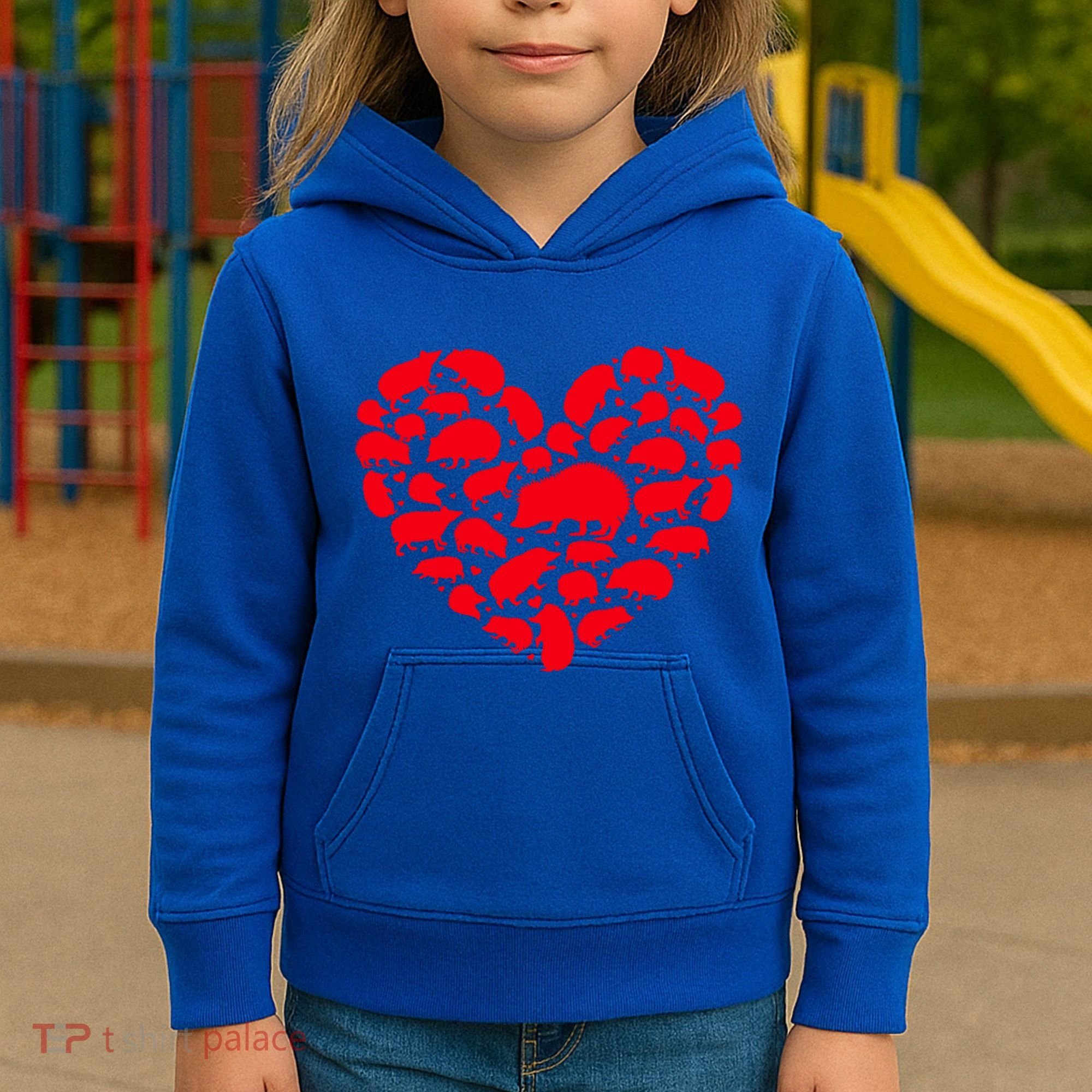 Hedgehog Lover Funny Love Heart Hedgehog Valentine's Day Gift Kids Hoodie