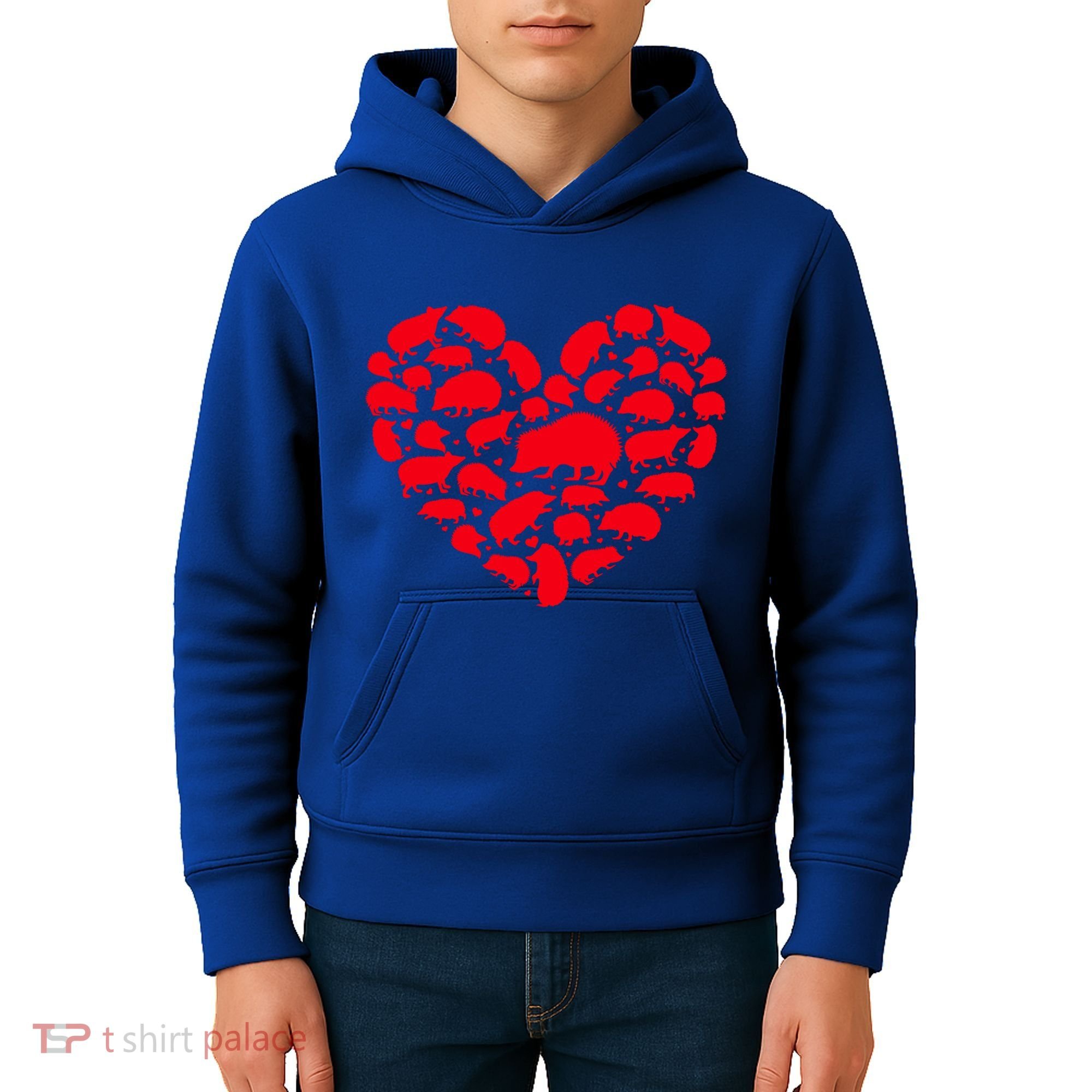 Hedgehog Lover Funny Love Heart Hedgehog Valentine's Day Gift Kids Hoodie