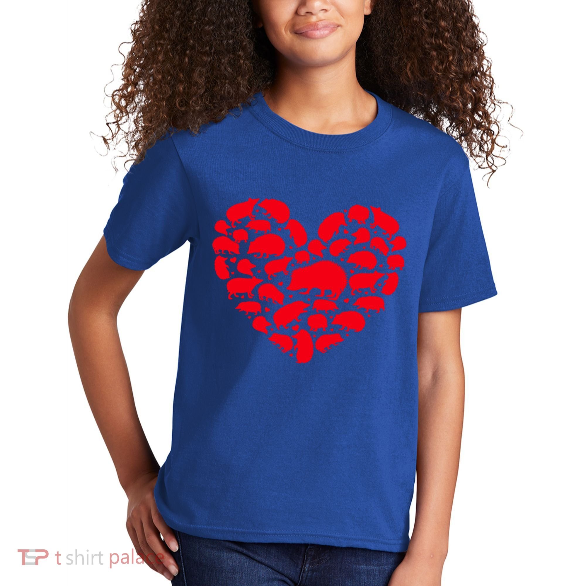 Hedgehog Lover Funny Love Heart Hedgehog Valentine's Day Gift Kids T-Shirt