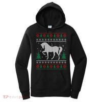 Horse Lover Funny Gift Horse Ugly Sweater Christmas Xmas Gift Women's Hoodie thumb 0