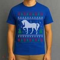 Horse Lover Funny Gift Horse Ugly Sweater Christmas Xmas Gift T-Shirt thumb 3