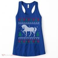 Horse Lover Funny Gift Horse Ugly Sweater Christmas Xmas Gift Women's Tank Top thumb 0