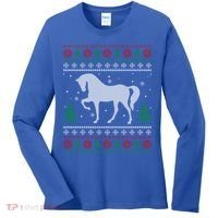 Horse Lover Funny Gift Horse Ugly Sweater Christmas Xmas Gift Women's Long Sleeve Shirt thumb 0