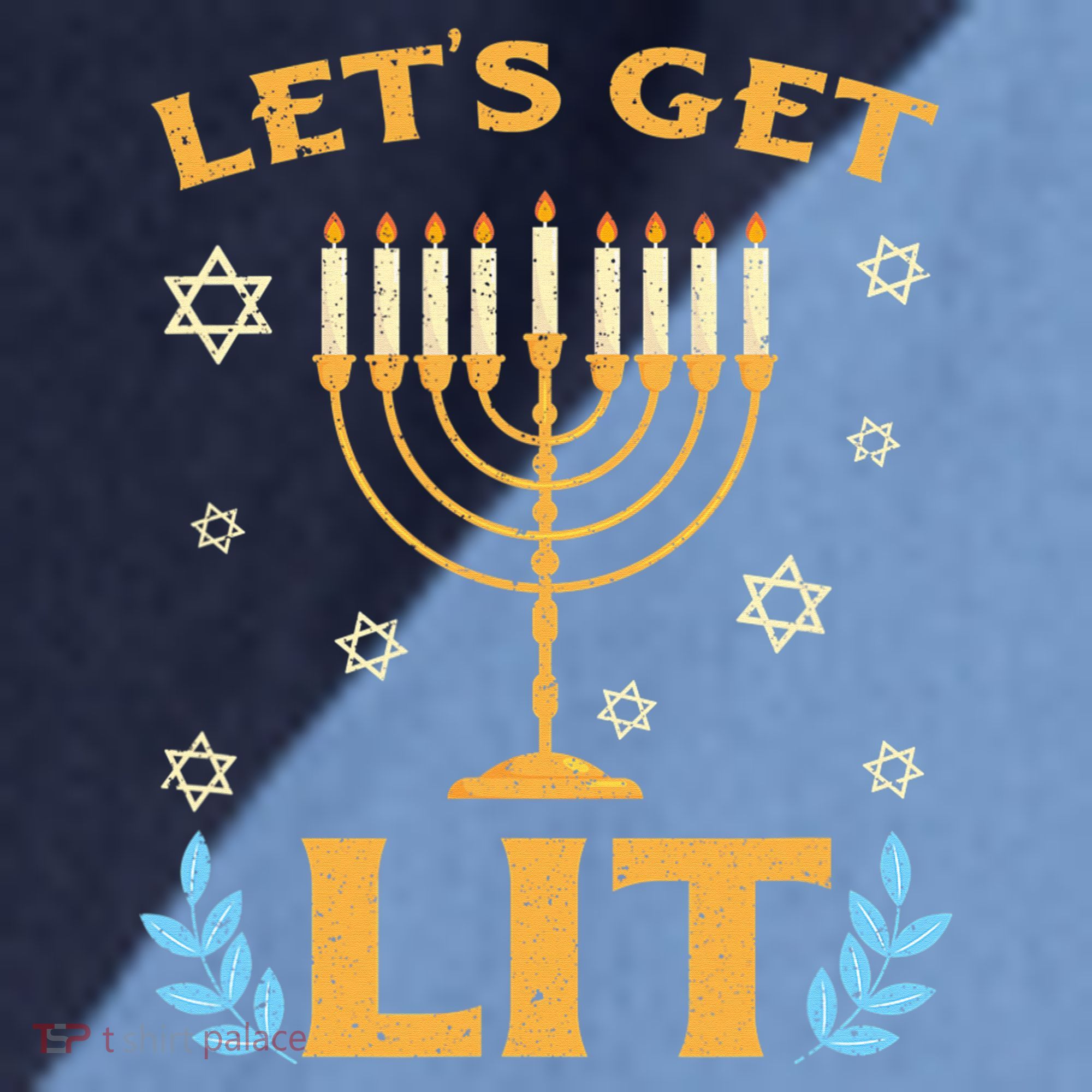 Hanukkah Lets Get Lit Menorah Funny Hebrew Jewish Raglan Baseball Sleeve Shirt