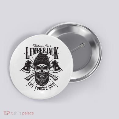 Hipster Lumberjack Button