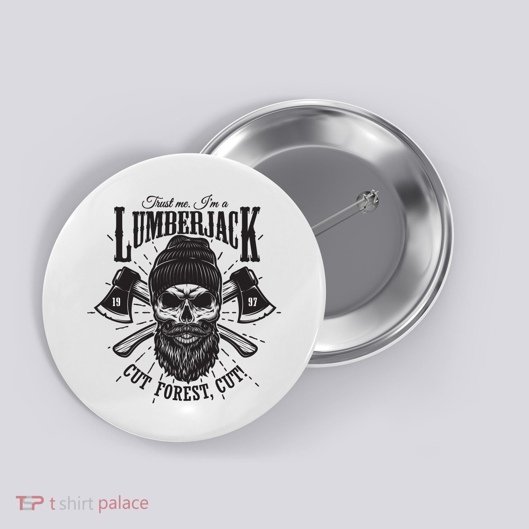 Hipster Lumberjack Button